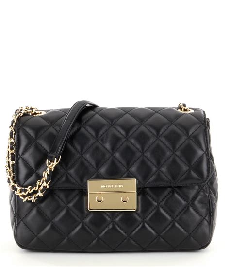 small black bag michael kors|michael kors quilted black bag.